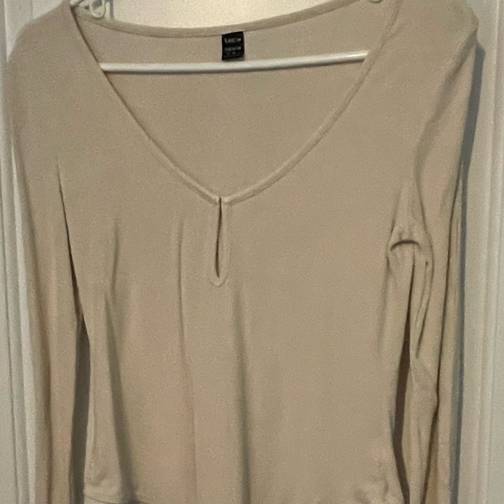 SHEIN Tan Ribbed Bodysuit sz M